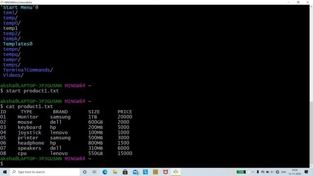 Git Bash Terminal Commands