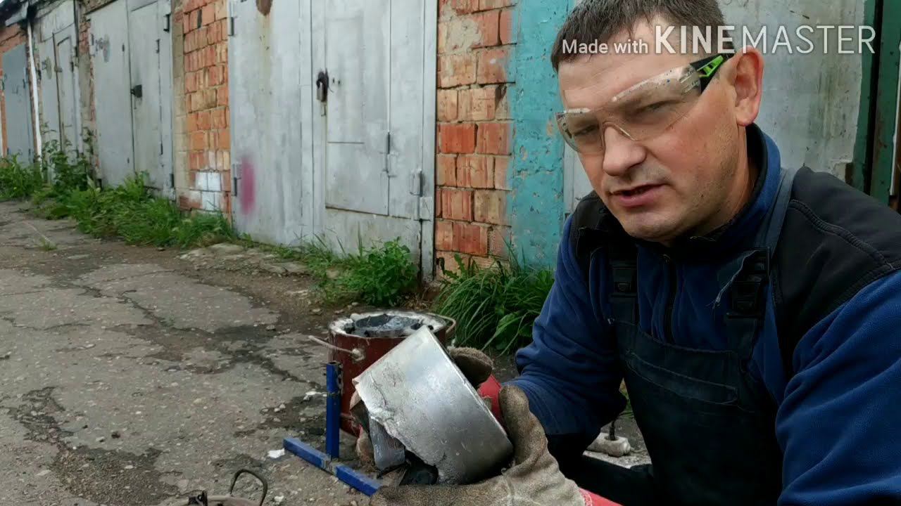 Литьё алюминия в домашних условиях. Ошибки при заливке формы. Изготовление шкива. смотреть онлайн