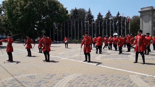 Краснодар, казачье войско. Церемониал "Час славы Кубани"