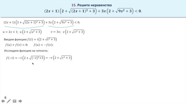 Использование свойств функции при решение неравенств. Задание 15 (32) смотреть онлайн