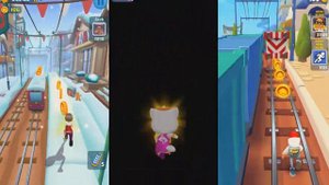 Subway 🚇 Princess Runner Vs Talking Tom Gold Run Vs Subway surfers #gaming