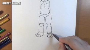 How to draw broken Bonnie, FNaF, Как нарисовать сломанного Бонни, ФНаФ