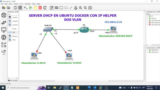 Configurar Server DHCP en UBUNTU Docker con GNS3 y Dos VLAN смотреть онлайн