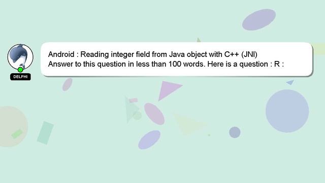 Android : Reading integer field from Java object with C++ (JNI) смотреть онлайн