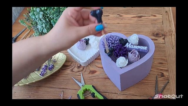 Букет-сердечко для любимой мамы из мыла. #мыловарение #мыло #мыловидео