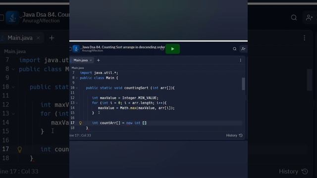 Java Dsa 84. Counting Sort arrange in descending order