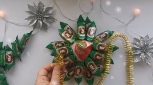 Съедоьная елочка из конфет своими руками. Новогодний вкусный  подарок