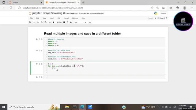 OpenCV Python Tutorial for Beginners - How to read multiple images and save in a different folder #