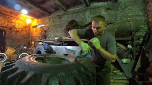 ОБДИРКА ОДНОПУЧКОВОЙ ПОКРЫШКИ КЯФ - 24 вл. САМОДЕЛЬНЫЕ ШИНЫ НИЗКОГО ДАВЛЕНИЯ. Часть вторая.