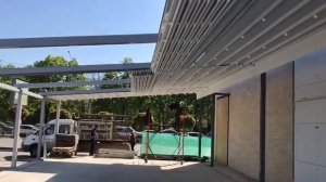 Раздвижные автоматические крыши системы "Перголе". Галич холл. Краснодар.