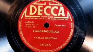 Flamenco Guitar by Carlos Montoya   FANDANGUILLOS c.1950