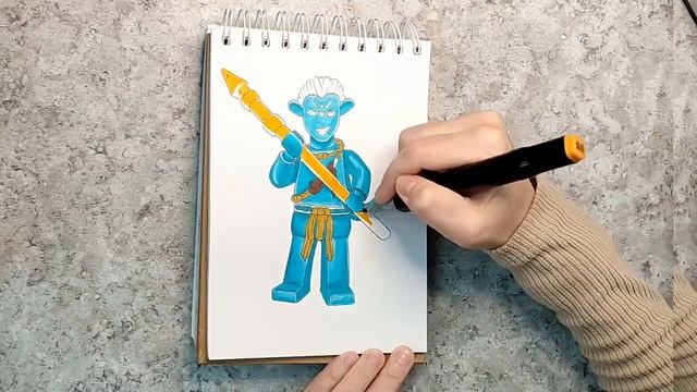 Hero from Avatar in Lego man style- Draw with markers смотреть онлайн