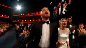 Aaron Paul wins an Emmy for "Breaking Bad" 2014