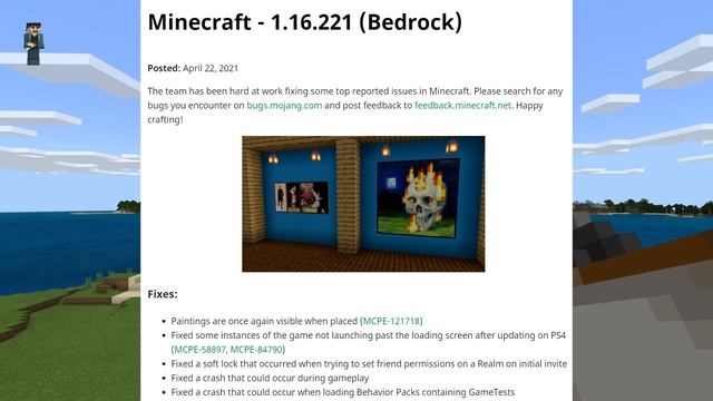 Minecraft Bedrock Update ✅1.16.221 ✅ PAINTINGS + PS4 ?fixes!⚒️ ChangeLog -PS4,MCPE,Xbox,Windows смотреть онлайн