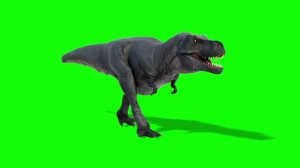 Бесплатная анимация Динозавр Тираннозавр Футаж для монтажа Хромакей Версия 02