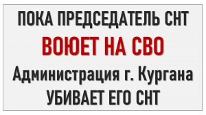 Как в Кургане убивают СНТ