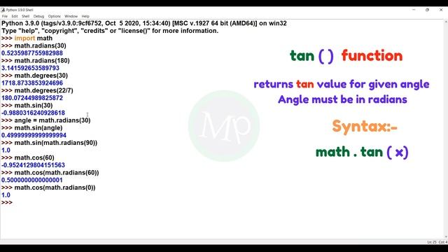 #93 Python Trigonometric Functions In Telugu | Python Math Module In Telugu Part-2 | Python Telugu