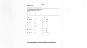 A2 Key (KET) Listening test 1 - Task 5 with answer keys