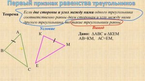 7 класс. Первый признак равенства треугольников