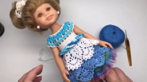 ВЯЗОВЛОГ Новый образ для Клео, связала длинное платье крючком по МК Малина для кукол Паола Рейна