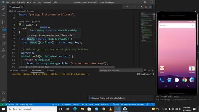 Open and Run Flutter App Project in Visual Studio Code (VS Code) IDE @flutter app developer
