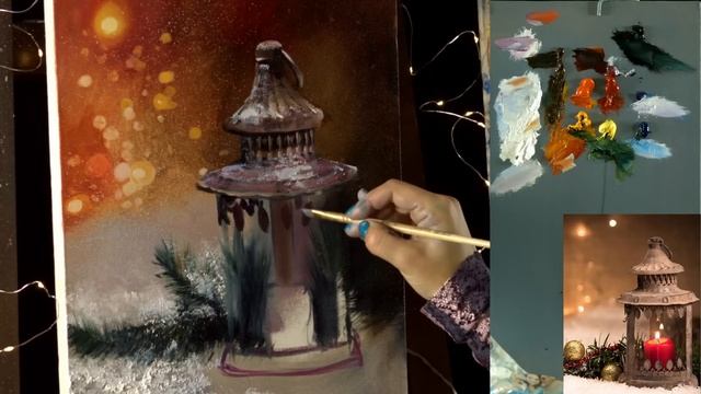 Вебинар по живописи от Ольги Базановой - "Новогодний фонарик". Пишем маслом смотреть онлайн