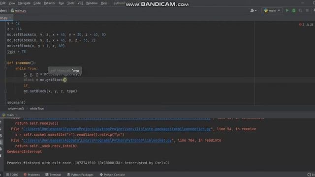 Программирование Minecraft на Python. Урок 10_4. Программа «Снеговик».