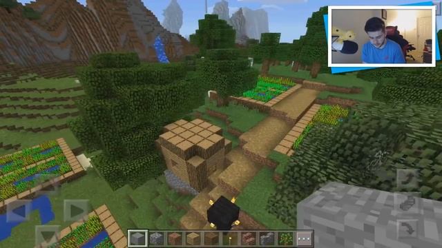 TRIPLE VILLAGE AT SPAWN!! Minecraft Pocket Edition 0.14.3 Seed - 4 Villages 4 Witch Huts!