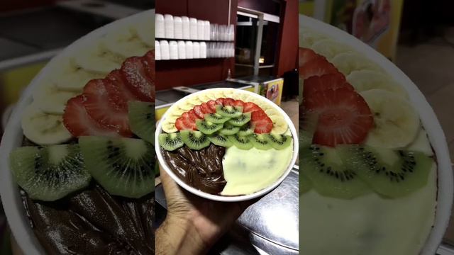 Açaí com nutella kiwi banana morango creme de leite ninho.😋🤤 impossível não dar água na boca