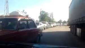 КПП Изварино. Луганская обл. Поток беженцев в Россию.