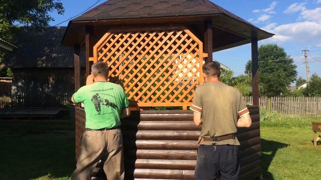 Беседка фінальний етап роботи. Garden pavilion