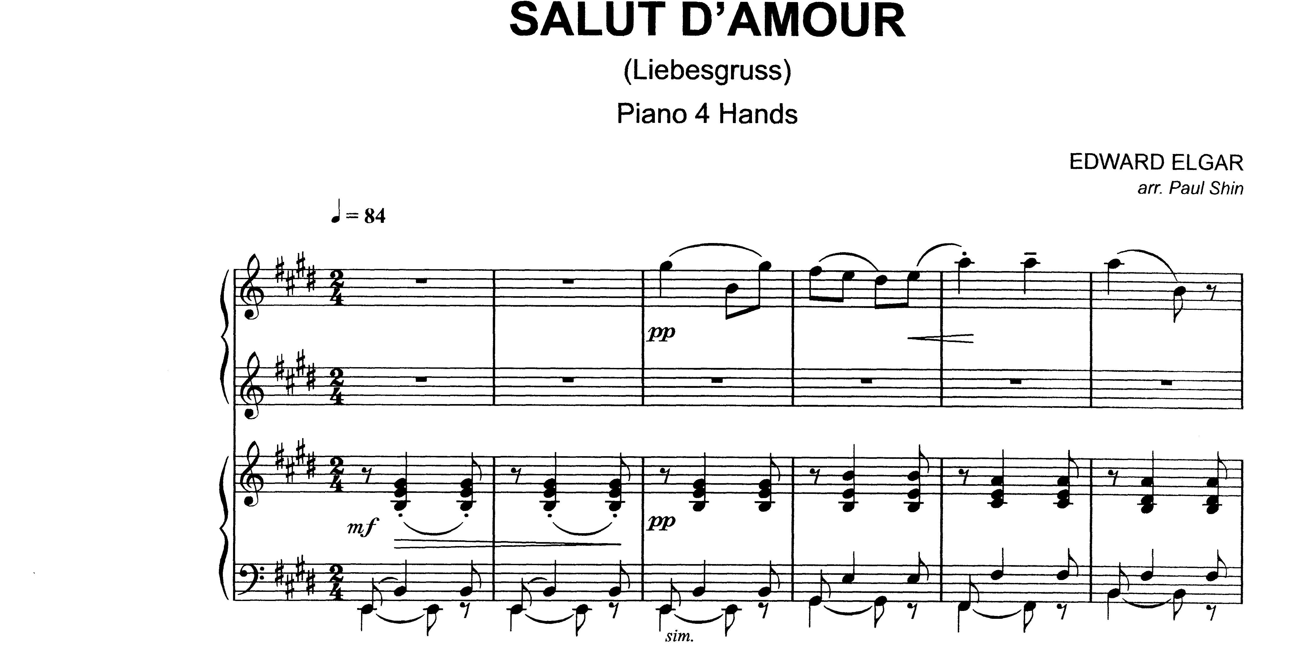 Элгар Э. "Salut d'Amour"  | фортепианный ансамбль