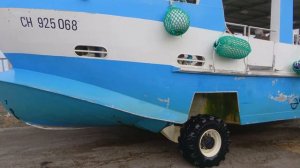 Amphibious Ferry driving into the Water / Ship for LAND & WATER