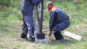 Установка гранитного памятника на армированные бетонные блоки