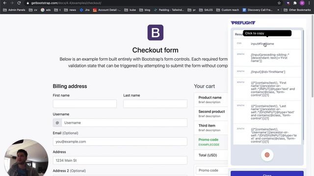 PreFlight Unique CSS and XPath Selector Generator Chrome Extension
