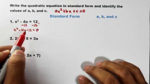 Introduction to Quadratic Equations - Standard Form ax^2 + bx + c = 0 @MathTeacherGon