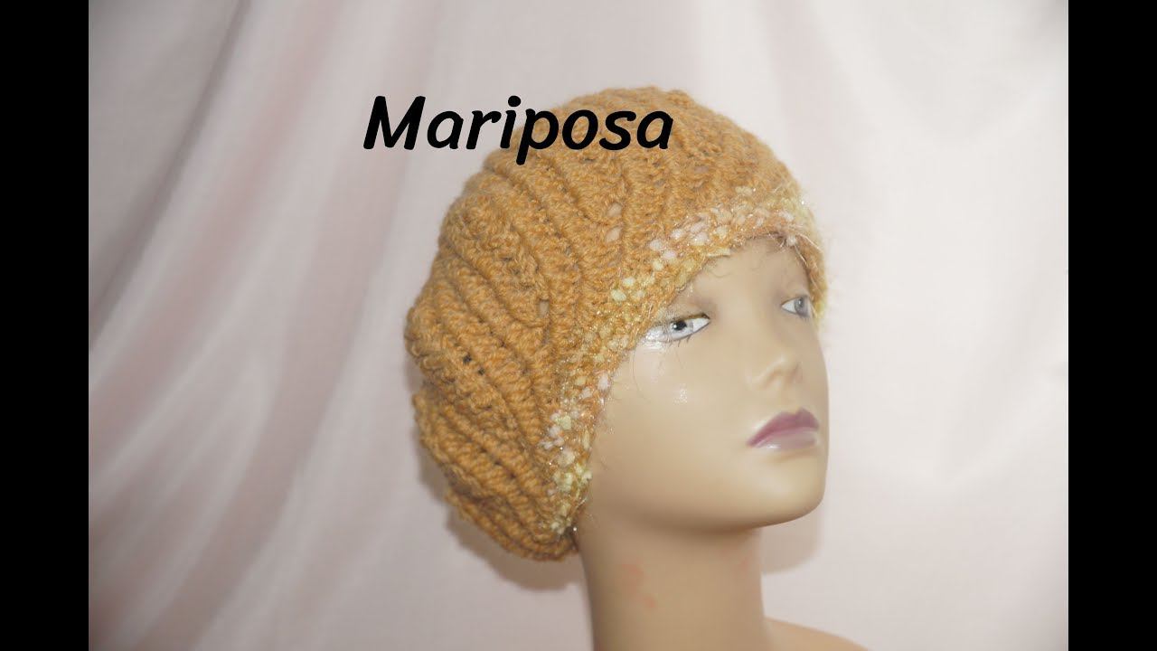 Объемный берет крючком !!!! Gorro de ganchillo.Cap crochet   19