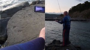 Джубга, Чёрное море, отводной поводок, спиннингом с берега осенью.