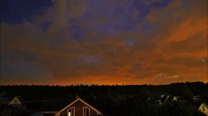 Вид из окна. Таймлапс заката солнца и следом заката луны.