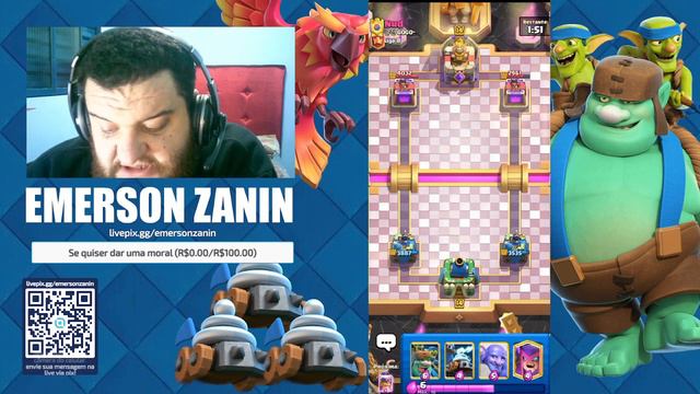 R$ 1,750,000 DE OURO GRÁTIS NO CLASH ROYALE! + TENTANDO CHEGAR NA LIGA 9 (CAMPEÃO REAL) смотреть онлайн