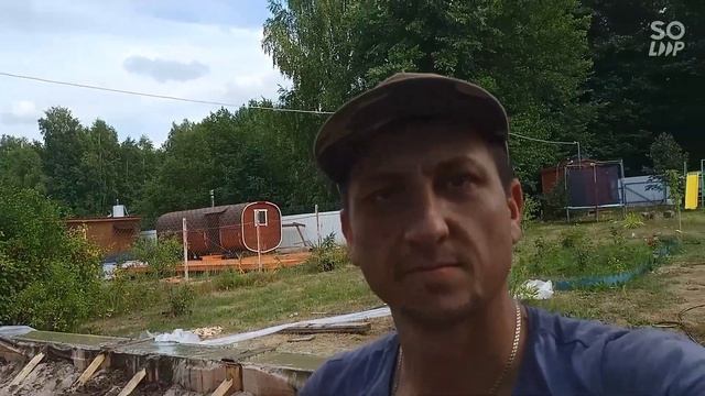 Ленточный фундамент.Будем строить пристройку из газоблока