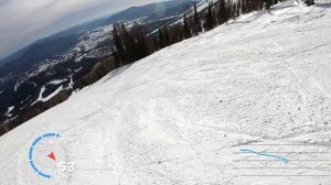 Спуск с горы Мустаг в п. Шерегеш