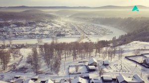 Посёлок Межевой с высоты зимой.  (Челябинская область)