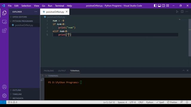 python program to check positive or negative | python program check number positive negative #viral