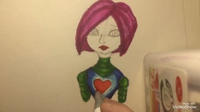 ТУТОРИАЛ. Как нарисовать девочку-клоуна за 5 МИНУТ! Серьезно!!! Я рисовала это 5 МИНУТ? смотреть онлайн