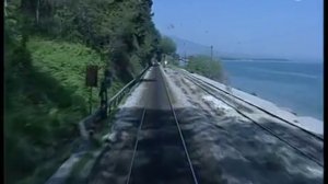 Проезжая Платамонас (Греция), вид из кабины поезда