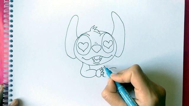 HOW TO DRAW A STITCH IN LOVE. Стич