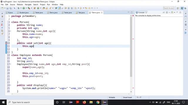 Private Members in Inheritance | Private vs Public Member in Inheritance | Java смотреть онлайн