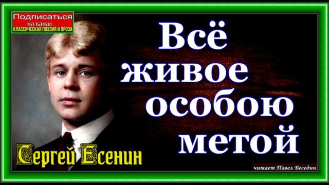Всё живое особою метой Сергей Есенин