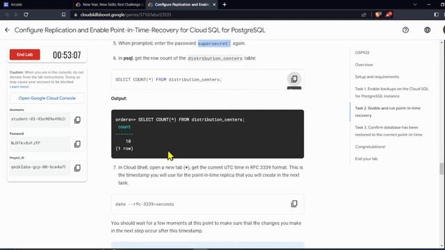 Configure Replication and Enable Point in Time Recovery for Cloud SQL for PostgreSQL || Arcade || U смотреть онлайн